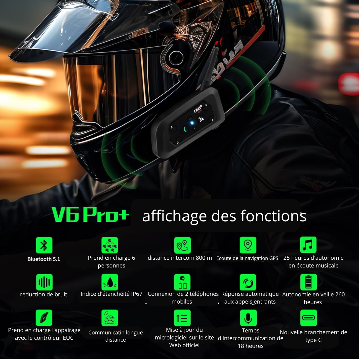 Intercom EJEAS V6 PRO + -65%